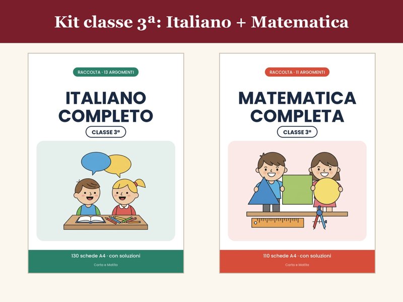 Kit classe 3ª Italiano + Matematica