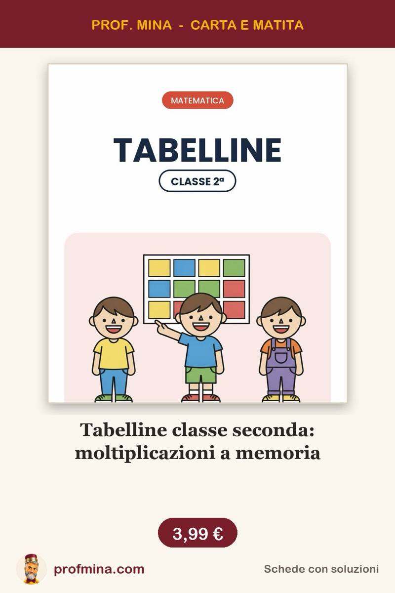Tabelline classe seconda: moltiplicazioni a memoria