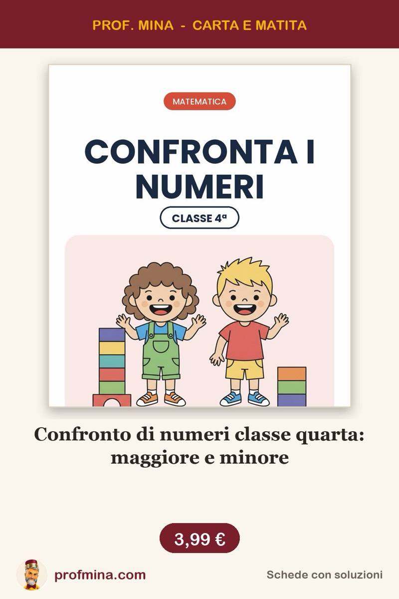 Confronto di numeri classe quarta: maggiore e minore