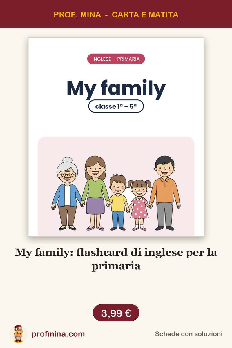 My family: flashcard di inglese per la primaria