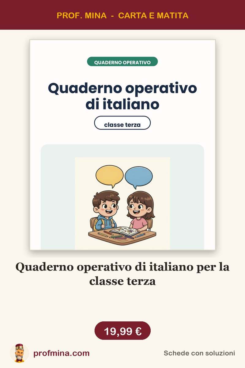 Quaderno operativo di italiano per la classe terza