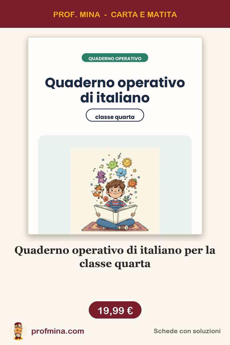 Quaderno operativo di italiano per la classe quarta