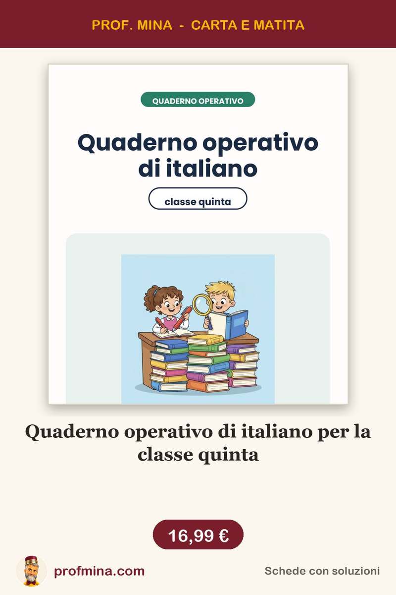 Quaderno operativo di italiano per la classe quinta