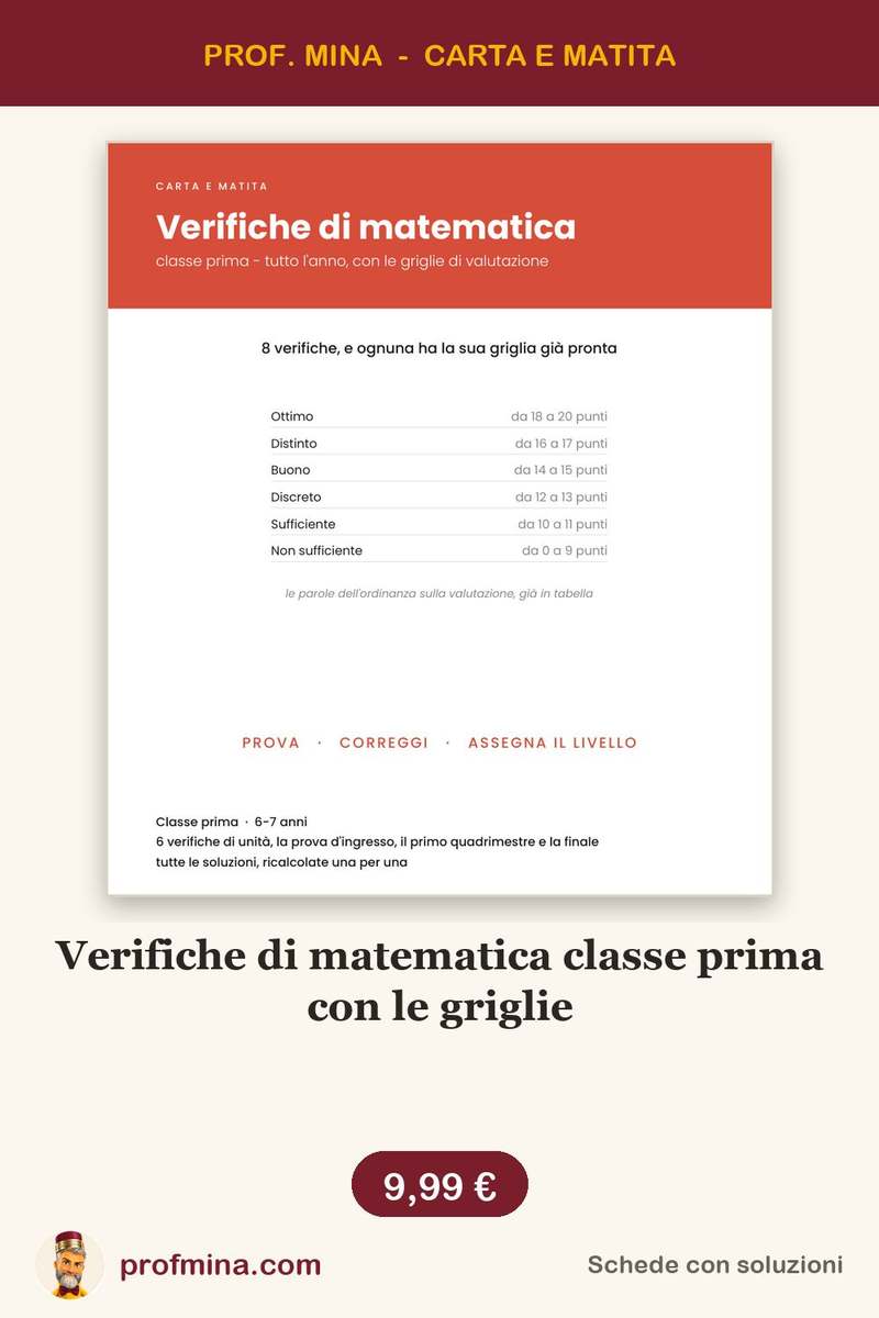 Verifiche di matematica classe prima con le griglie