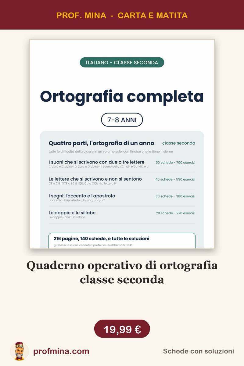 Quaderno operativo di ortografia classe seconda