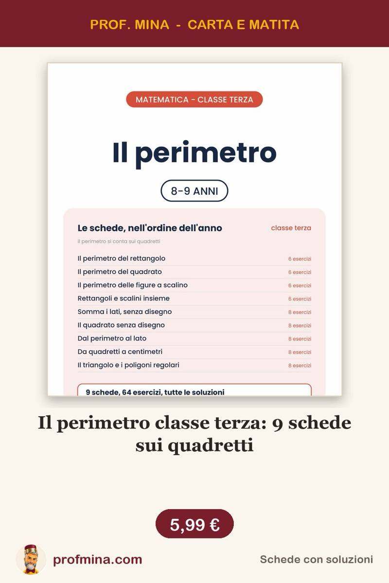Il perimetro classe terza: 9 schede sui quadretti