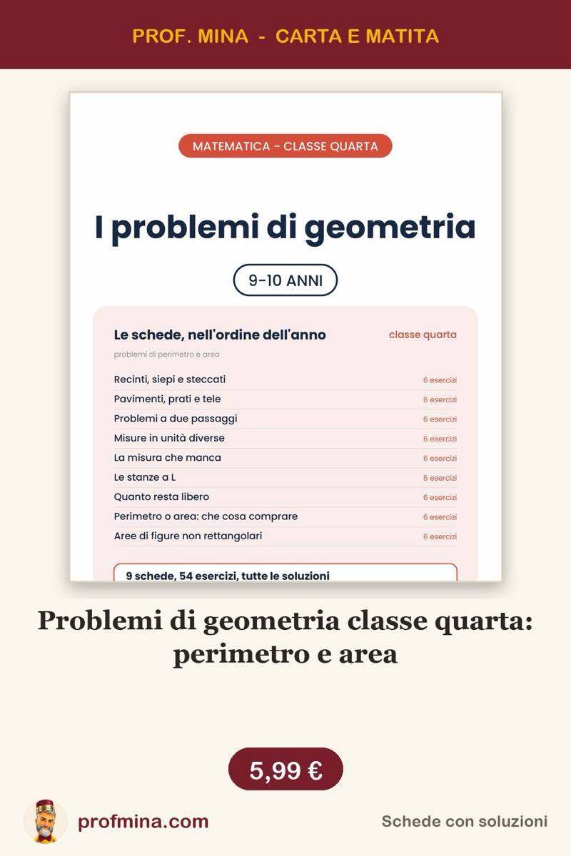 Problemi di geometria classe quarta: perimetro e area