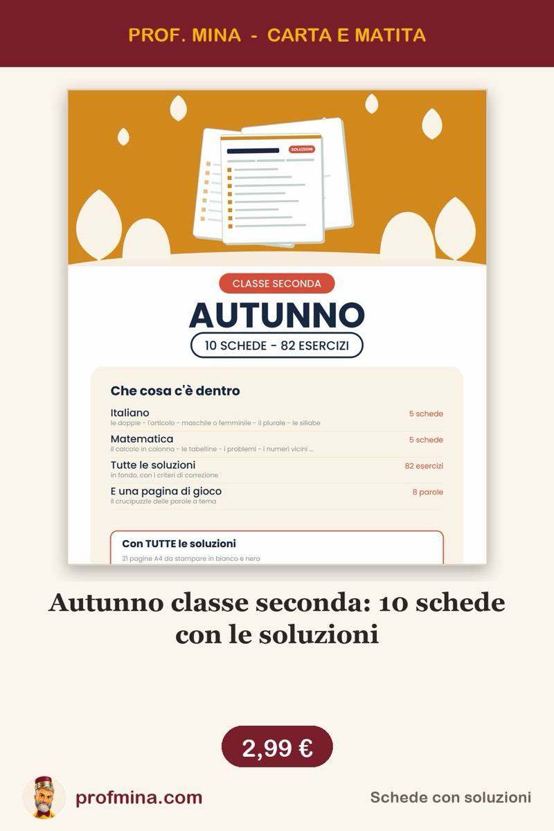 Autunno classe seconda: 10 schede con le soluzioni