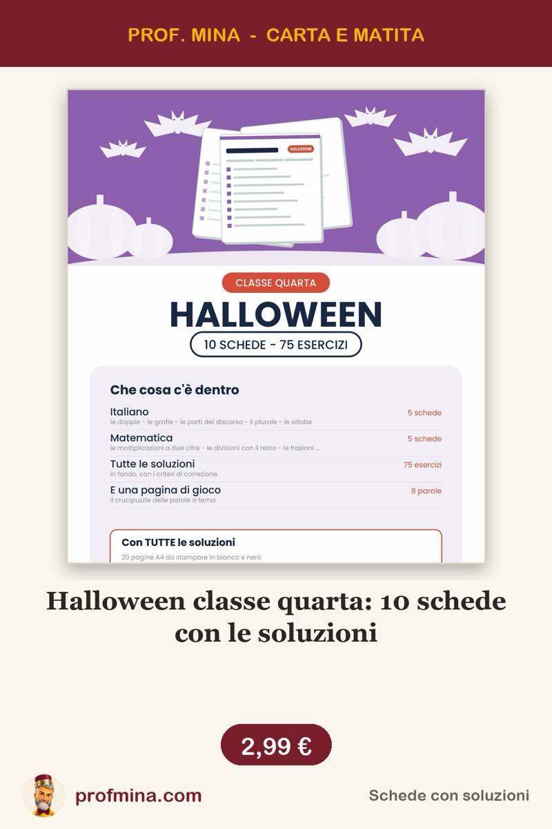 Halloween classe quarta: 10 schede con le soluzioni