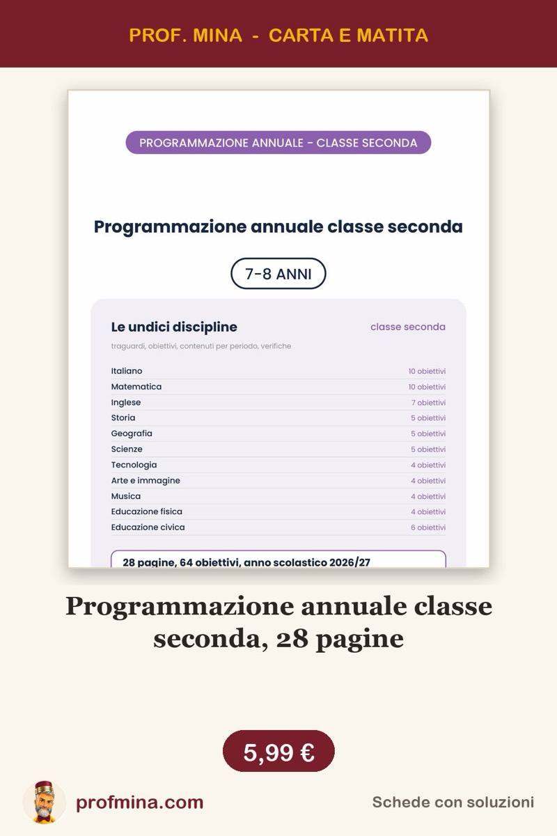 Programmazione annuale classe seconda, 28 pagine